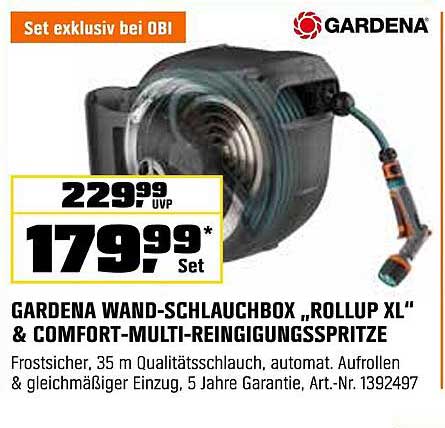 GARDENA Wand-Schlauchbox „Rollup XL“ & Comfort-Multi-Reinigungs-spritze