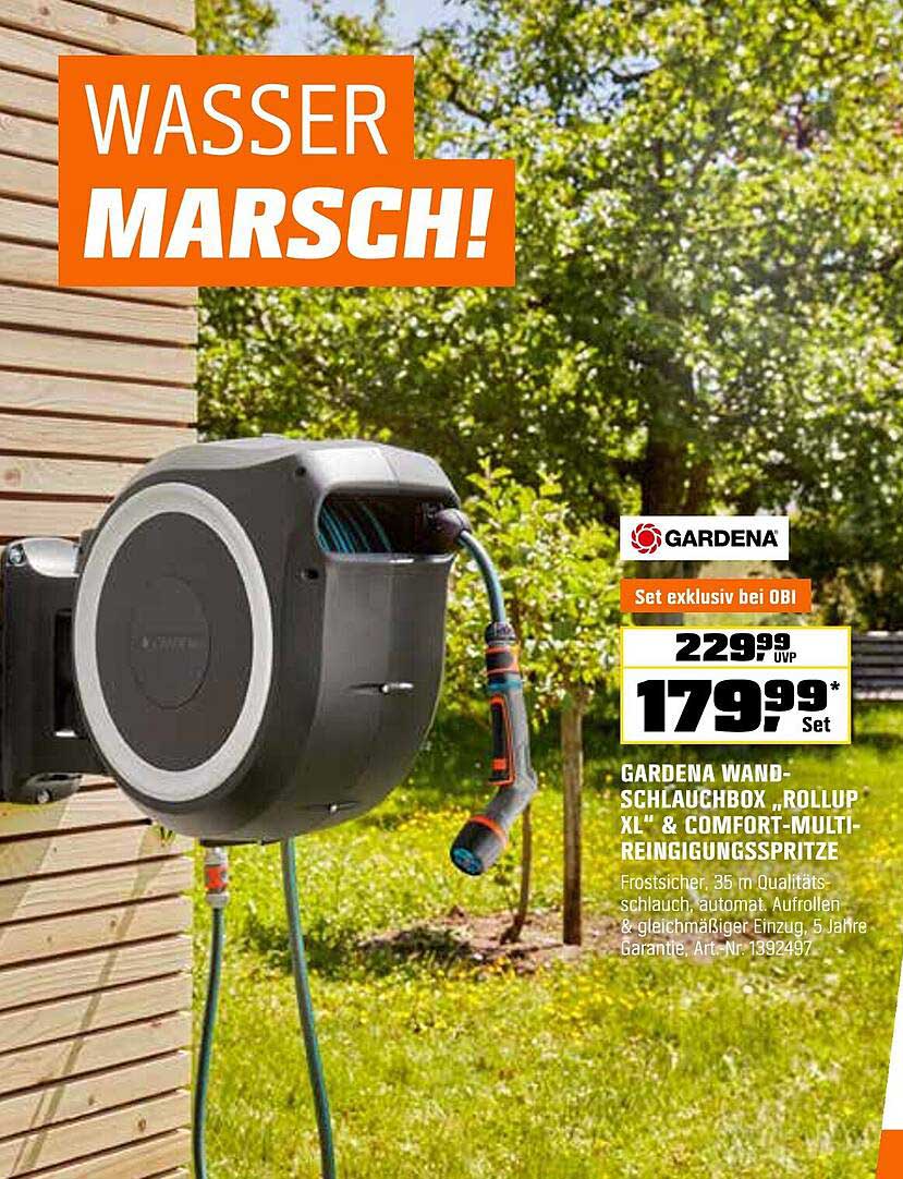 GARDENA WAND-SCHLAUCHBOX "ROLLUP XL" & COMFORT-MULTI-REINIGUNGSSPRITZE