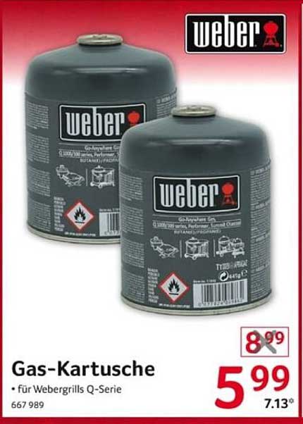 Gas-Kartusche für Webergrills Q-Serie