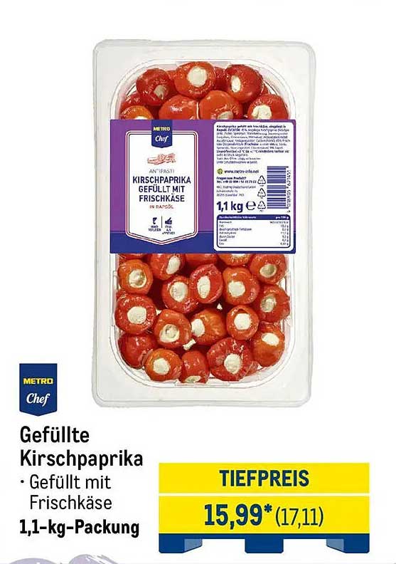 Gefüllte Kirschpaprika - Gefüllt mit Frischkäse