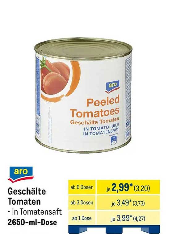 Geschälte Tomaten in Tomatensaft 2650-ml-Dose
