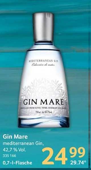 Gin Mare mediterranean Gin, 42,7 % Vol., 0,7 l-Flasche