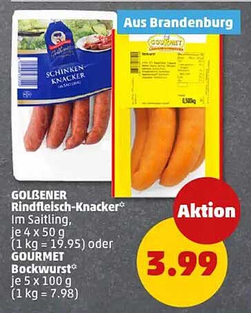 GOLBENER Rindfleisch-Knacker* im Saitling 4 x 50 g