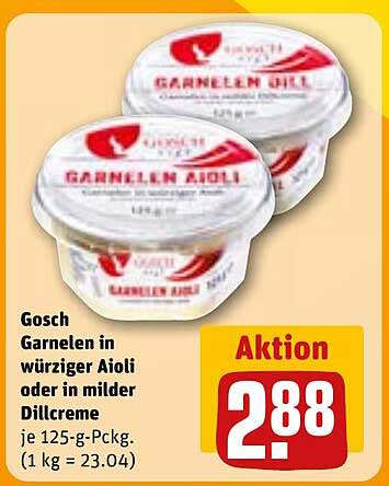 Gosch Garnelen in würziger Aioli oder in milder Dillcreme