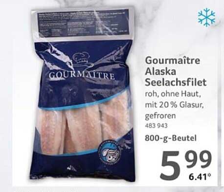 Gourmaître Alaska Seelachsfilet, roh, ohne Haut, gefroren, 800-g-Beutel