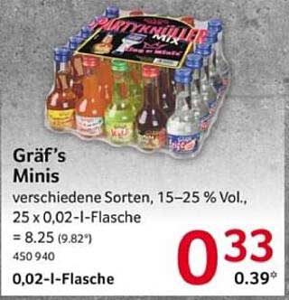 Gräf's Minis - 25 x 0,02-l-Flasche