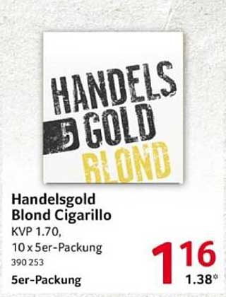 Handelsgold Blond Cigarillo 10 x 5er-Packung