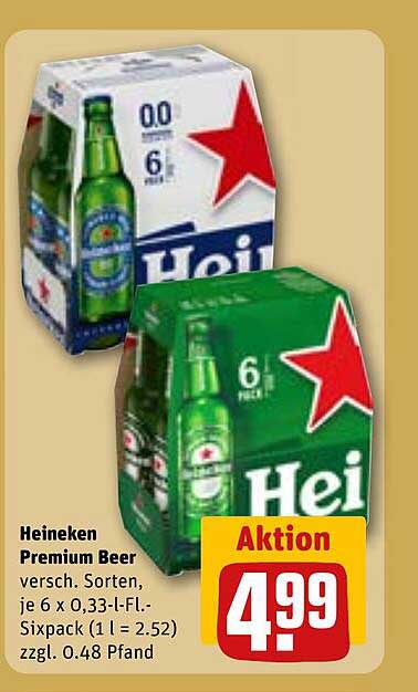 Heineken Premium Beer 6 x 0,33-l-Fl.