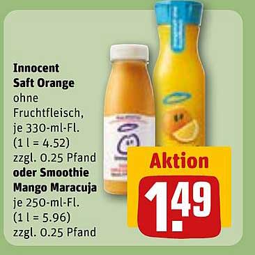 Innocent Saft Orange oder Smoothie Mango Maracuja
