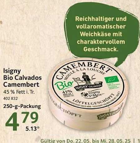 Isigny Bio Calvados Camembert 250 g