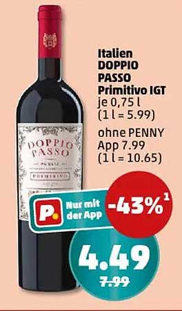 Italien DOPPIO PASSO Primitivo IGT
