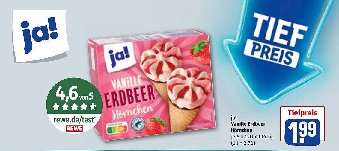ja! Vanille Erdbeer Hörnchen