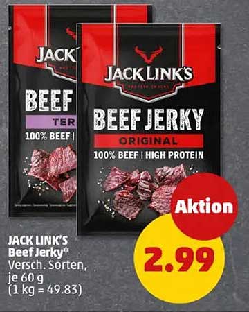 JACK LINK’S Beef Jerky – Verschiedene Sorten, 60 g