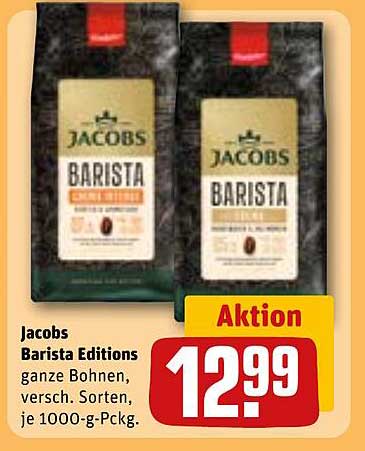 Jacobs Barista Editions ganze Bohnen, verschiedene Sorten, je 1000-g-Pckg.