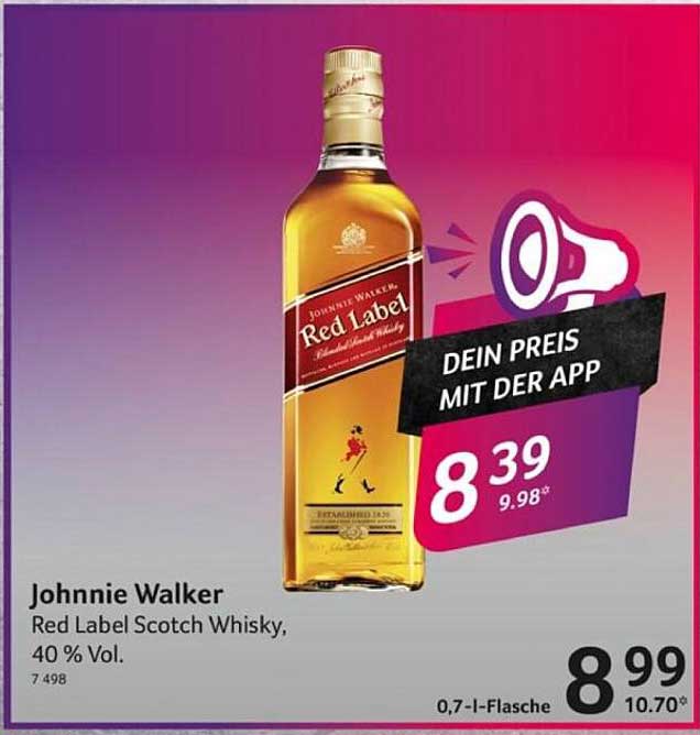 Johnnie Walker Red Label Scotch Whisky, 40 % Vol.