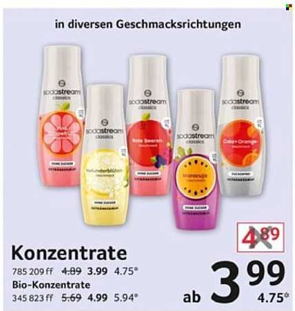 Konzentrate in diversen Geschmacksrichtungen