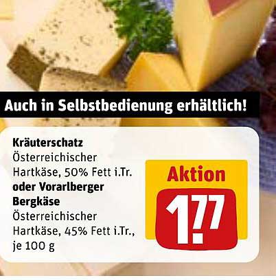 Kräutersatz - Österreichischer Hartkäse 50% Fett i.Tr. oder Vorarlberger Bergkäse 45% Fett i.Tr.