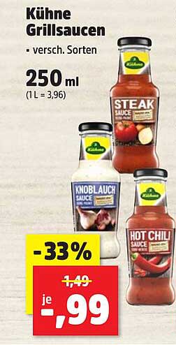 Kühne Grillsoßen - Verschiedene Sorten 250 ml