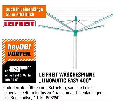 LEIFHEIT WÄSCHESPINNE „LINOMATIC EASY 400“