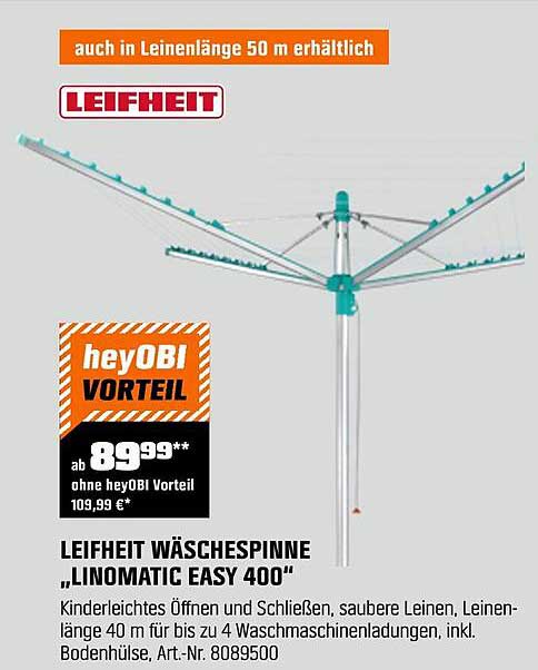 LEIFHEIT Wäschespinne „LINOMATIC EASY 400“