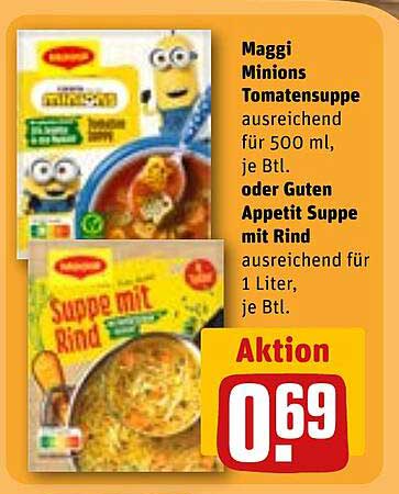 Maggi Minions Tomatensuppe oder Gute Appetit Suppe mit Rind