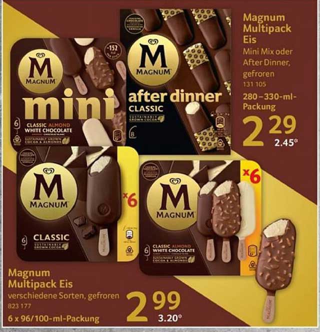 Magnum Multipack Eis - verschiedene Sorten, gefroren