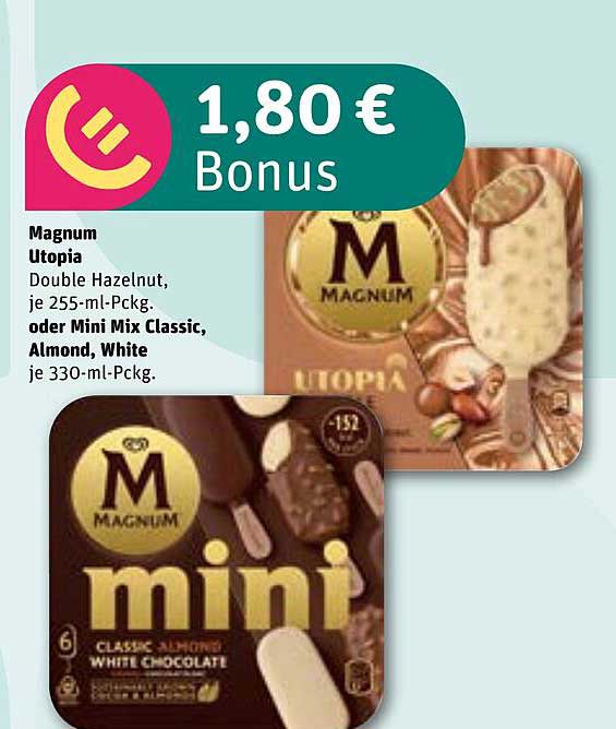 Magnum Utopia Double Hazelnut oder Mini Mix Classic, Almond, White