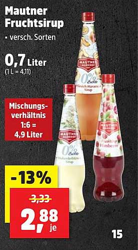 Mautner Fruchtsirup - verschiedene Sorten 0,7 Liter