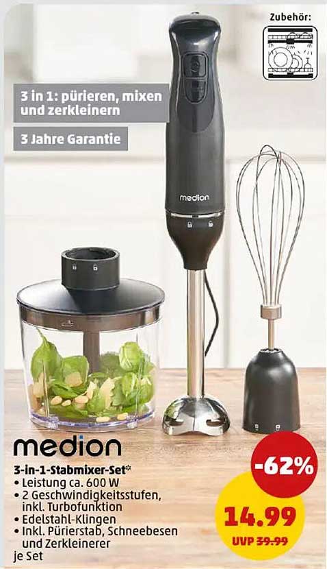 Medion 3-in-1-Stabmixer-Set