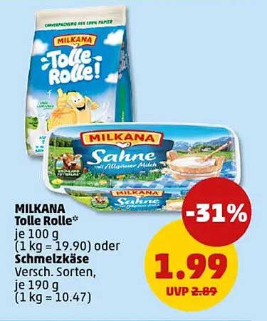 MILKANA Tolle Rolle und Schmierkäse im Angebot