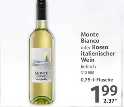 Monte Bianco oder Rosso italienischer Wein