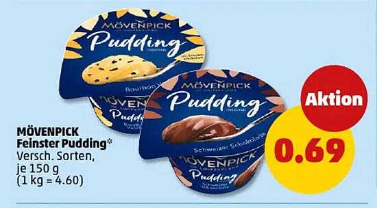 Mövenpick Feinster Pudding, verschiedene Sorten, je 150 g