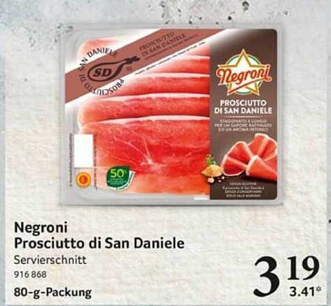 Negroni Prosciutto di San Daniele 80-g-Packung