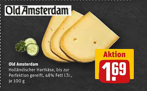 Old Amsterdam Holländischer Hartkäse, bis zur Perfektion gereift, 48% Fett i.Tr., je 100 g