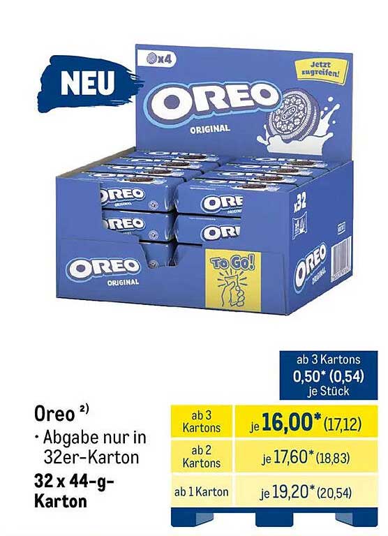 Oreo Original – Abgabe nur in 32er-Karton