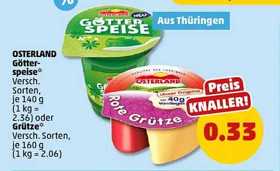 OSTERLAND Götter Speise 140 g oder Rote Grütze 160 g