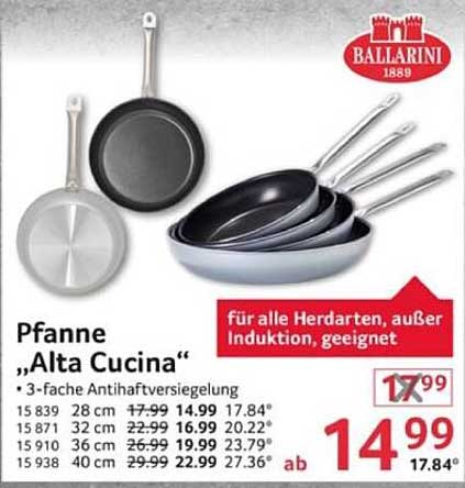 Pfanne „Alta Cucina“ von Ballarini – 3-fache Antihaftversiegelung