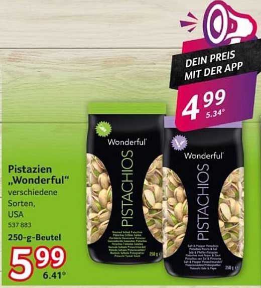Pistazien "Wonderful" verschiedene Sorten, USA 250-g-Beutel