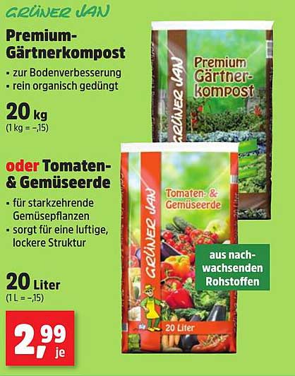 Premium-Gärtnerkompost oder Tomaten- & Gemüseerde