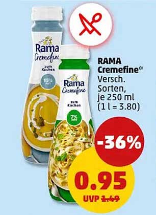 RAMA Cremefine verschiedene Sorten, 250 ml