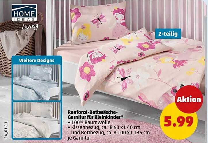 Renforcé-Bettwäsche-Garnitur für Kleinkinder