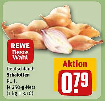 REWE Beste Wahl Schalotten Kl. I, je 250-g-Netz