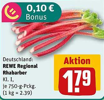 REWE Regional Rhabarber Kl. I, je 750-g-Pckg.