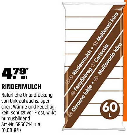 RINDENMULCH 60 L – Natürliche Unterdrückung von Unkrautwuchs