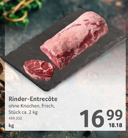 Rinder-Entrecôte ohne Knochen, frisch, Stück ca. 2 kg