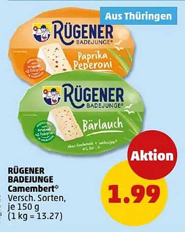 RÜGENER BADEJUNGE Camembert - Verschiedene Sorten, je 150 g