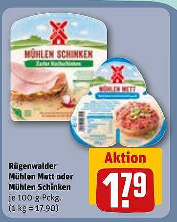 Rügenwalder Mühlen Mett oder Mühlen Schinken – Aktivangebot!