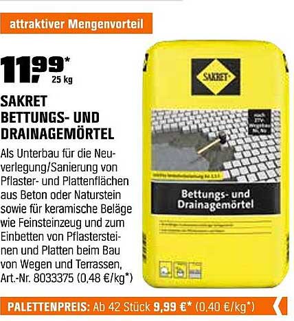 SAKRET Bettungs- und Drainagemörtel 25 kg