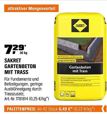 SAKRET Gartenbeton mit Trass – 30 kg