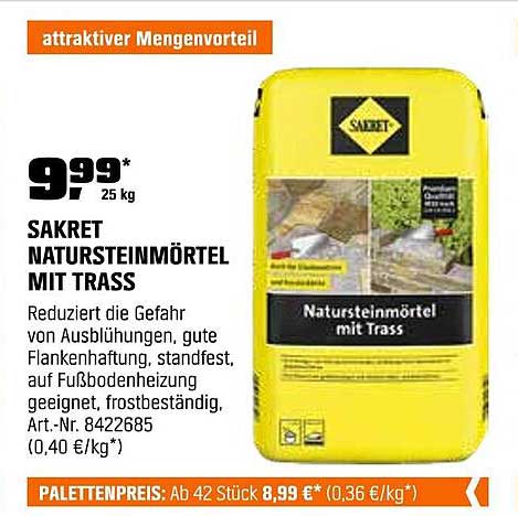 SAKRET Natursteinmörtel mit Trass 25 kg